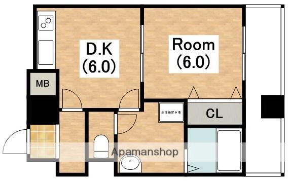 ジョイテル阿倍野(1DK/5階)の間取り写真