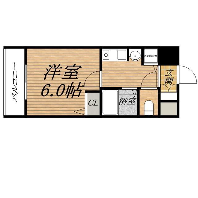 プレサンス東本町(1K/3階)の間取り写真