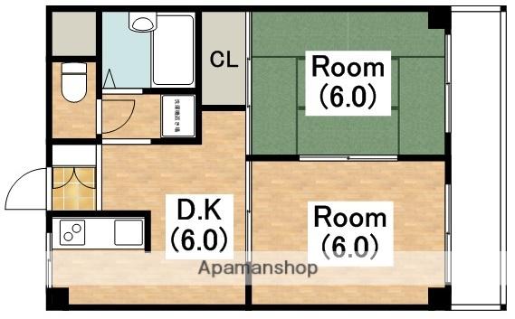 リベラルパレス平野(2DK/7階)の間取り写真