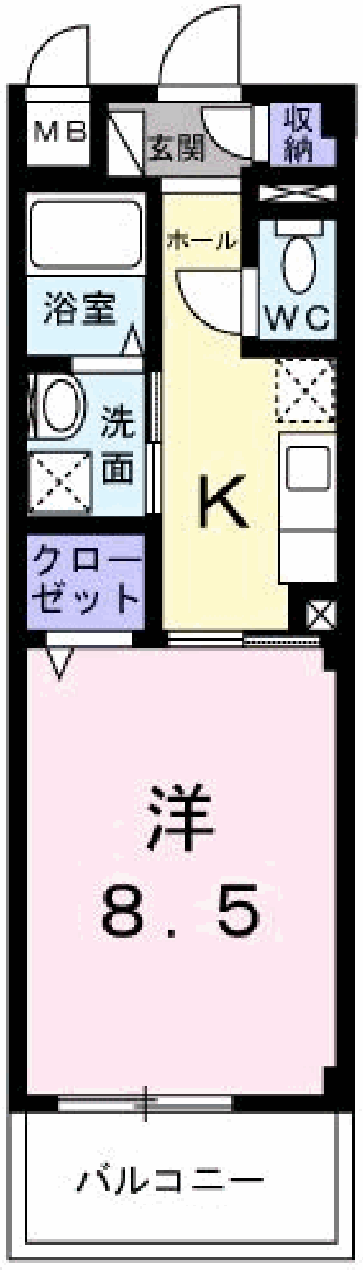 サニーキャンプ・東雲Ⅰ(1K/1階)の間取り写真