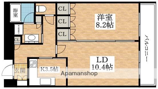 アーバンエース夕陽丘パル(1LDK/12階)の間取り写真