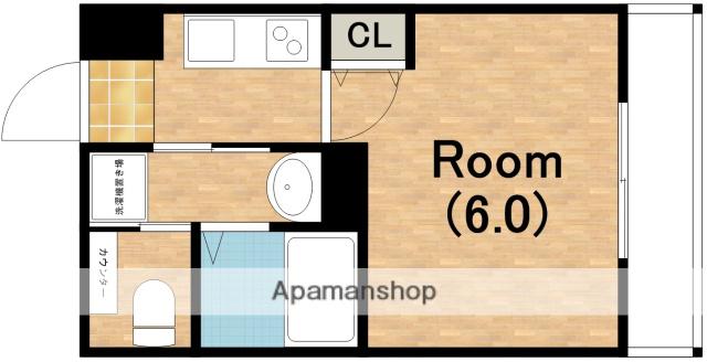 グランパシフィック寺田町東(1K/6階)の間取り写真