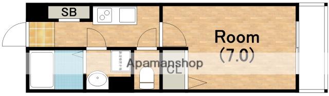 グランパシフィック阪南町(1K/7階)の間取り写真