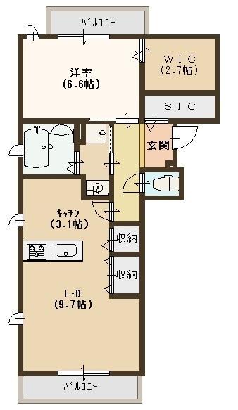 グレイス コート三国ヶ丘(1LDK/2階)の間取り写真