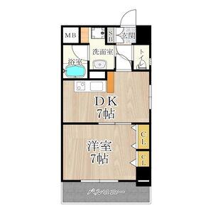 CITY SPIRE難波南(1DK/2階)の間取り写真