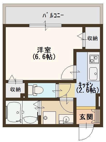 ラ・エスペランサ(1K/2階)の間取り写真
