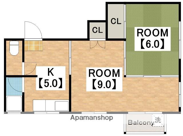 パルミエール岸里(2K/2階)の間取り写真