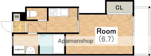 LUXE田辺(1K/9階)の間取り写真