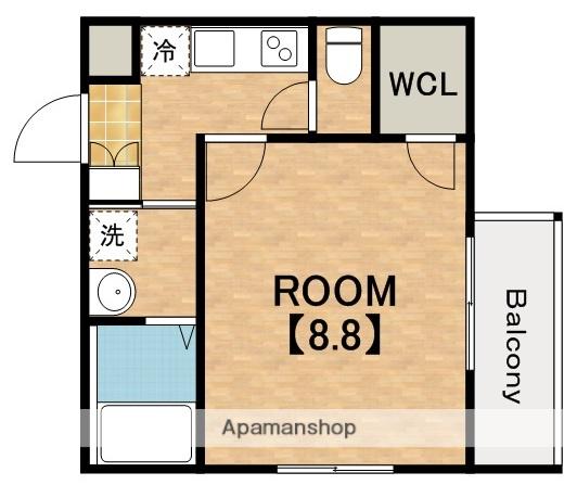 フジパレス遠里小野Ⅱ番館(1K/2階)の間取り写真