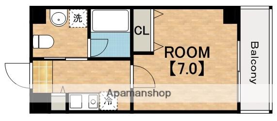 エクセル杭全(1K/8階)の間取り写真