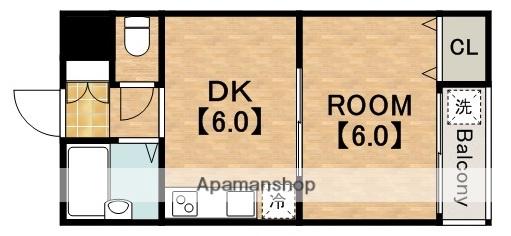 エレガントコーポラス(1DK/3階)の間取り写真