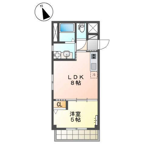 ボナール・ディアコート(1LDK/3階)の間取り写真