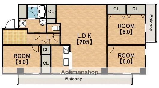 オリオノハイムⅡ(3LDK/2階)の間取り写真
