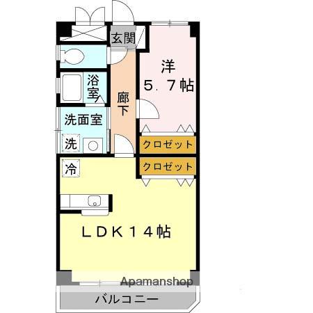 エルロード住吉6号館(1LDK/3階)の間取り写真