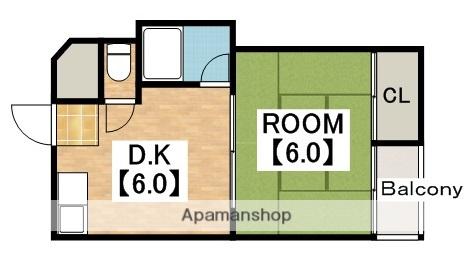 プレアール駒川Ⅱ(1DK/5階)の間取り写真