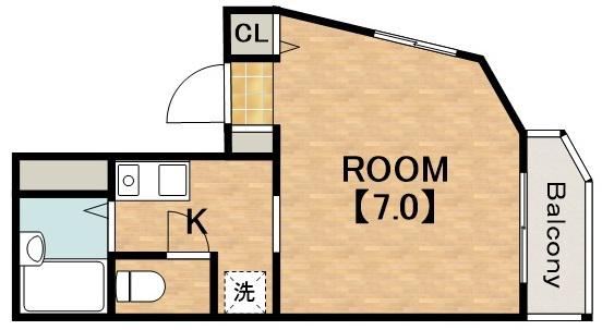 KA-TU寺田町(1K/2階)の間取り写真