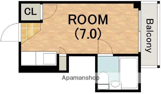 アース湯里(ワンルーム/4階)の間取り写真