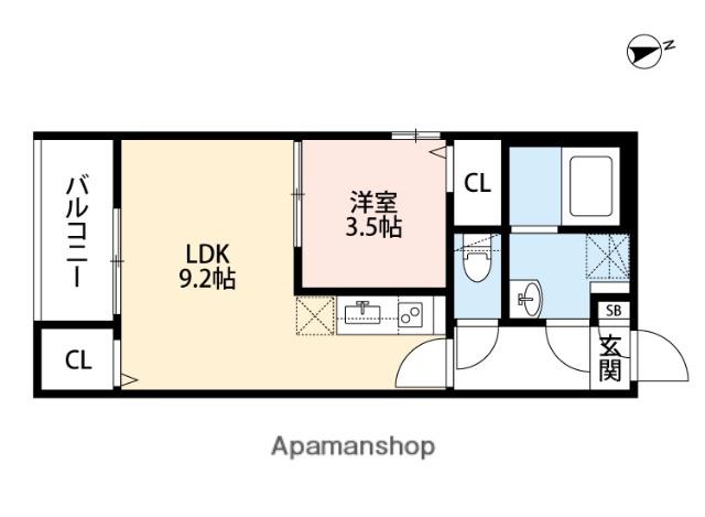 CRASTINE遠里小野(1LDK/3階)の間取り写真