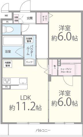スマイル旭ヶ丘(2LDK/3階)の間取り写真