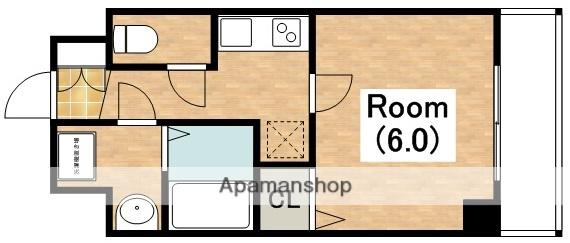 グランパシフィック松虫通(1K/6階)の間取り写真