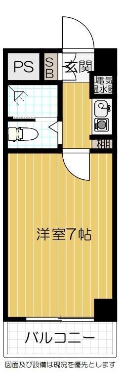 アクエルド都島(1K/6階)の間取り写真