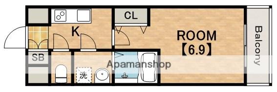 RAYSPRODUCT西住之江ADAMU(1K/4階)の間取り写真