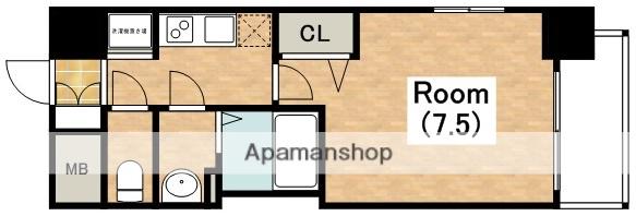 レシオス天王寺(1K/2階)の間取り写真