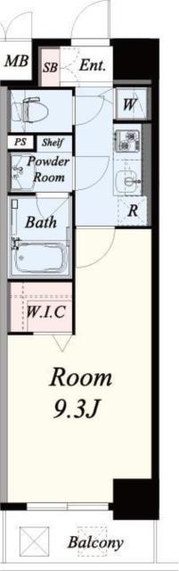 FUTURE一条(1K/6階)の間取り写真