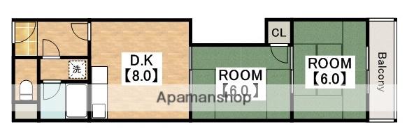 清本ハイツ(2DK/3階)の間取り写真