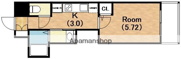 グランパシフィック玉出(1K/4階)の間取り写真