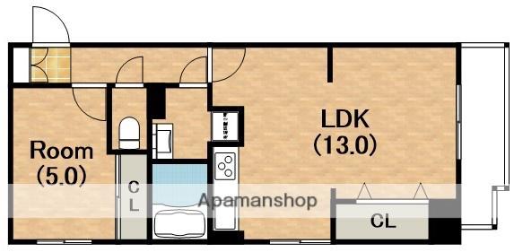 エール阿倍野元町(1LDK/3階)の間取り写真