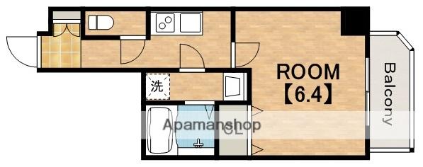 プレサンス上町台クレスト(1K/3階)の間取り写真
