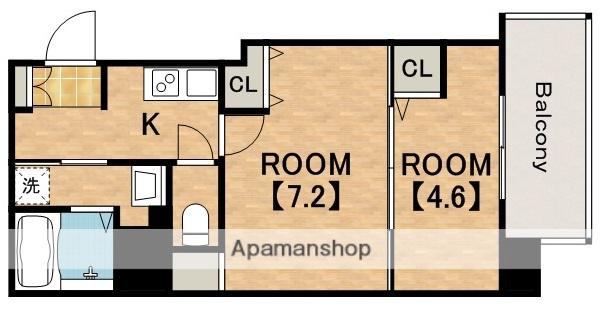 ヴィラ・セレーノ玉造本町(2K/13階)の間取り写真