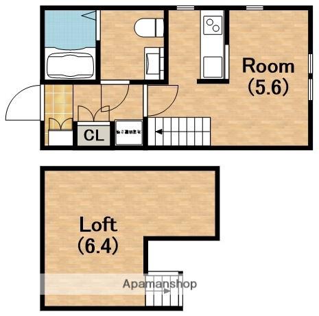 SERENA松虫(ワンルーム/1階)の間取り写真