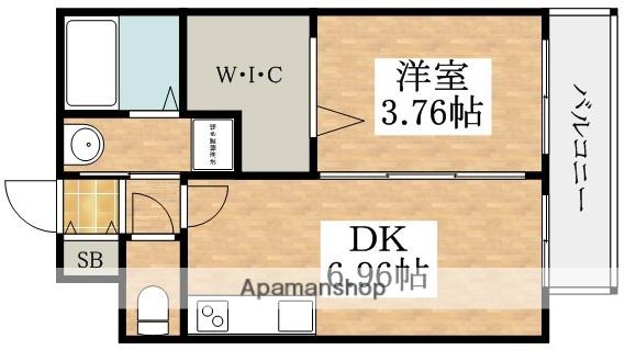GRAND STEADY天王寺町(1DK/1階)の間取り写真