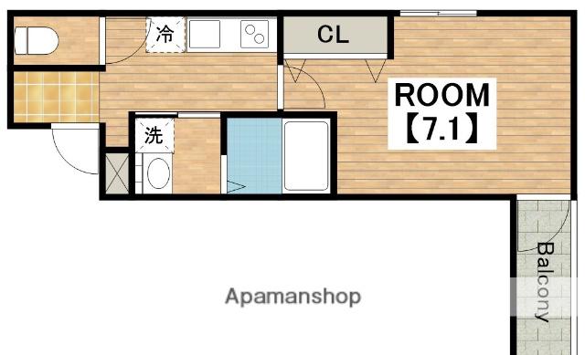 フジパレスあびこ6番館(1K/1階)の間取り写真
