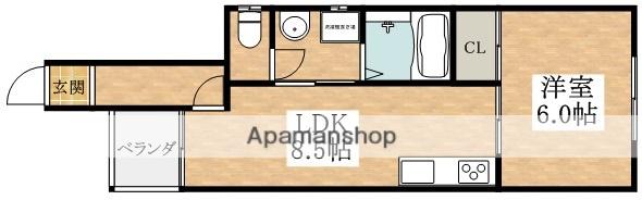 クルーズ生野西(1LDK/1階)の間取り写真