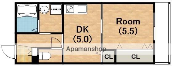 エルサ住之江(1DK/2階)の間取り写真