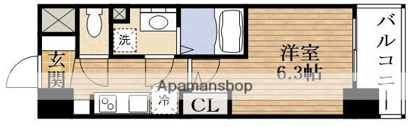 アドバンス天王寺南パキラ(1K/8階)の間取り写真