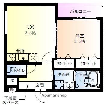 フジパレス住吉山之内(1LDK/3階)の間取り写真