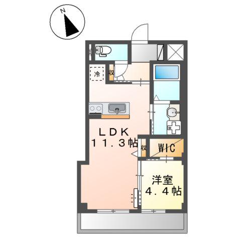 レヴォントゥレットⅡ(1LDK/2階)の間取り写真