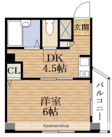 パークビレッジ(1DK/8階)の間取り写真