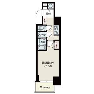 S-RESIDENCE難波BRILLER(1K/9階)の間取り写真