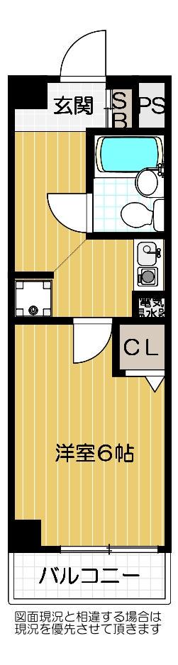 メロディーハイム夕陽丘(1K/7階)の間取り写真