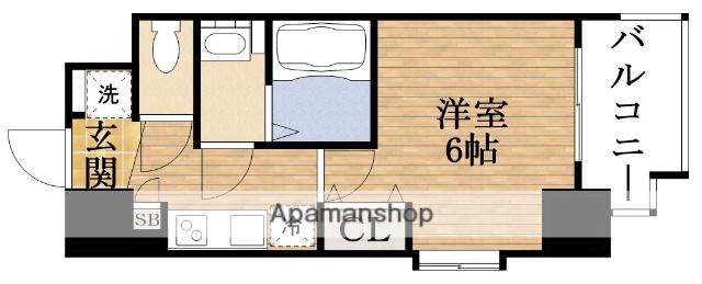 スプランディッド阿倍野(1K/12階)の間取り写真