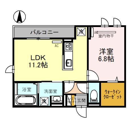 D-ROOM今川 C棟(1LDK/3階)の間取り写真