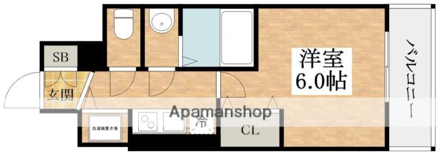 ファーストフィオーレ天王寺オリーブ(1K/10階)の間取り写真