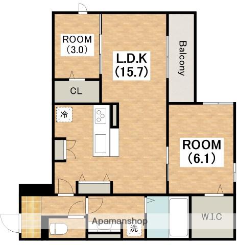 グリーンコート鷹合(2LDK/1階)の間取り写真