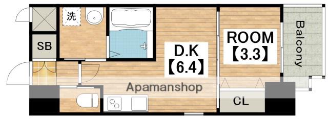 クローバープレミア長居公園東(1DK/5階)の間取り写真