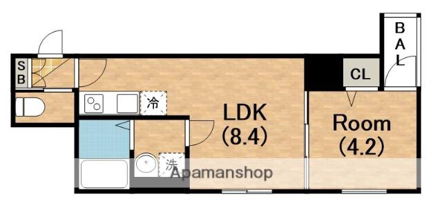 長吉テラス(1LDK/1階)の間取り写真